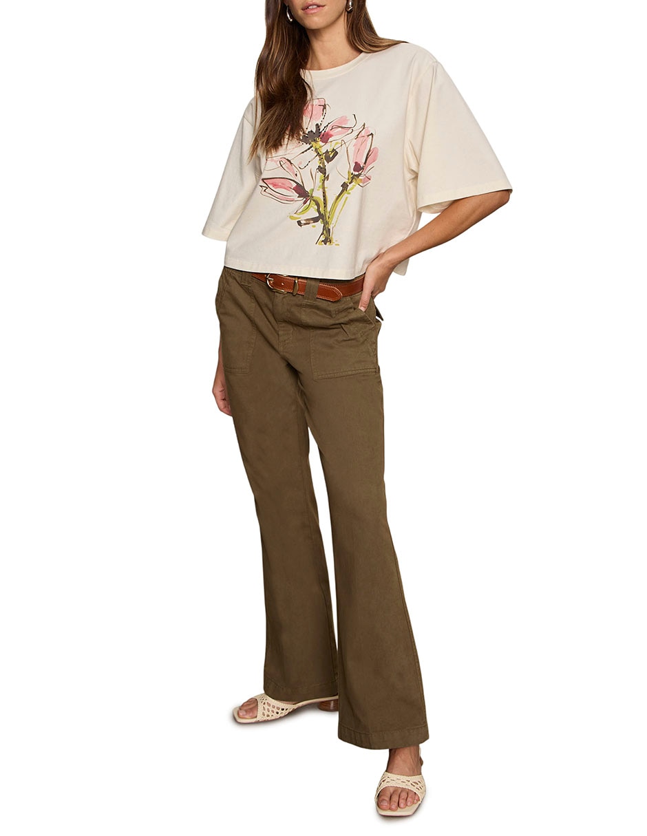Playera manga al codo cuello redondo para mujer 6
