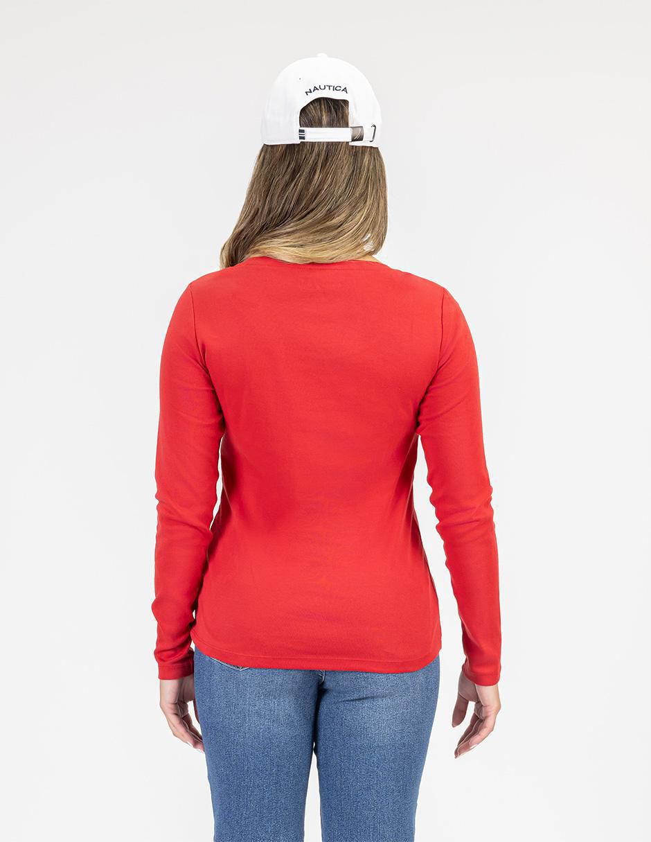 "playera" "manga" larga nautica es 26 "cuello" redondo "para mujer"
