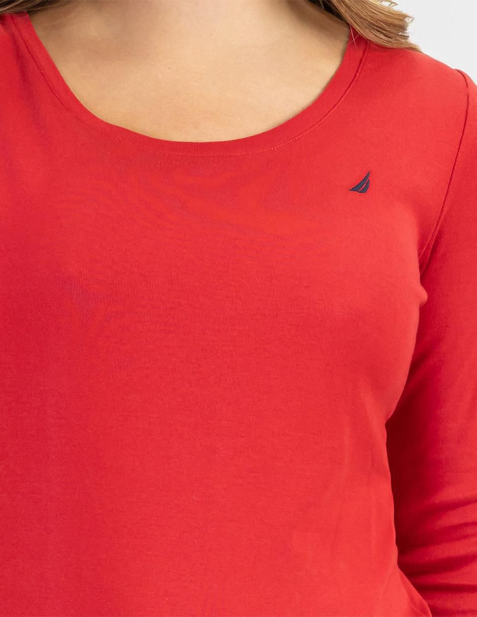 "playera" "manga" larga nautica es 26 "cuello" redondo "para mujer"