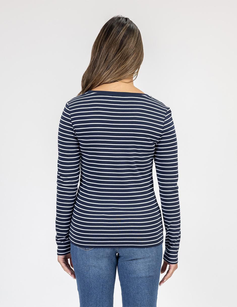 Playera manga larga cuello redondo para mujer 3