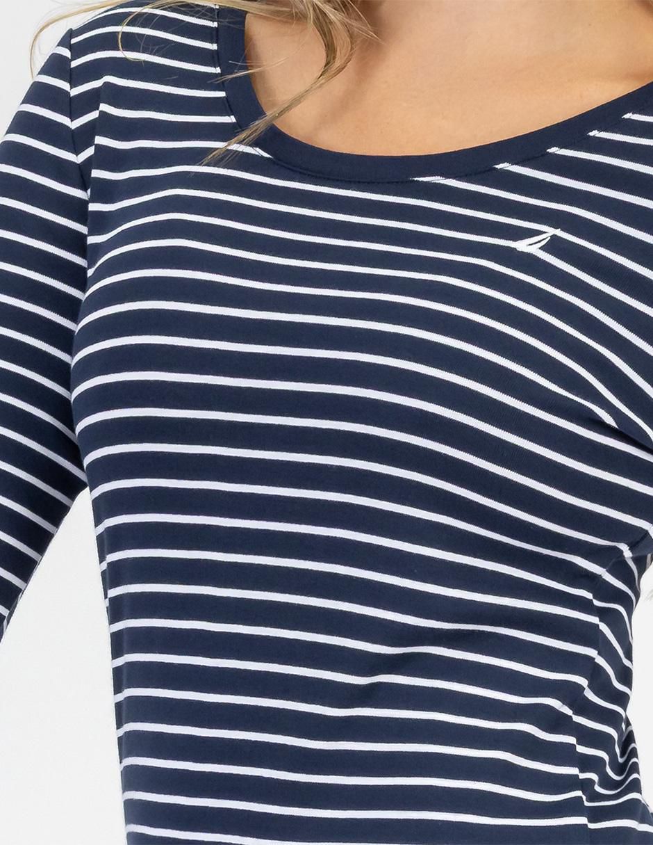Playera manga larga cuello redondo para mujer 4