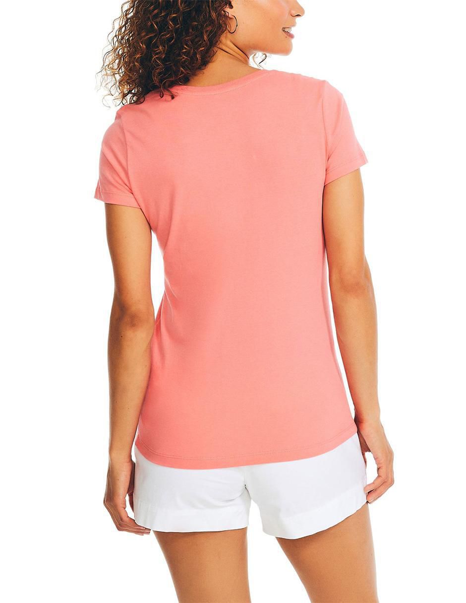 Playera manga corta Basi cuello V para mujer 3