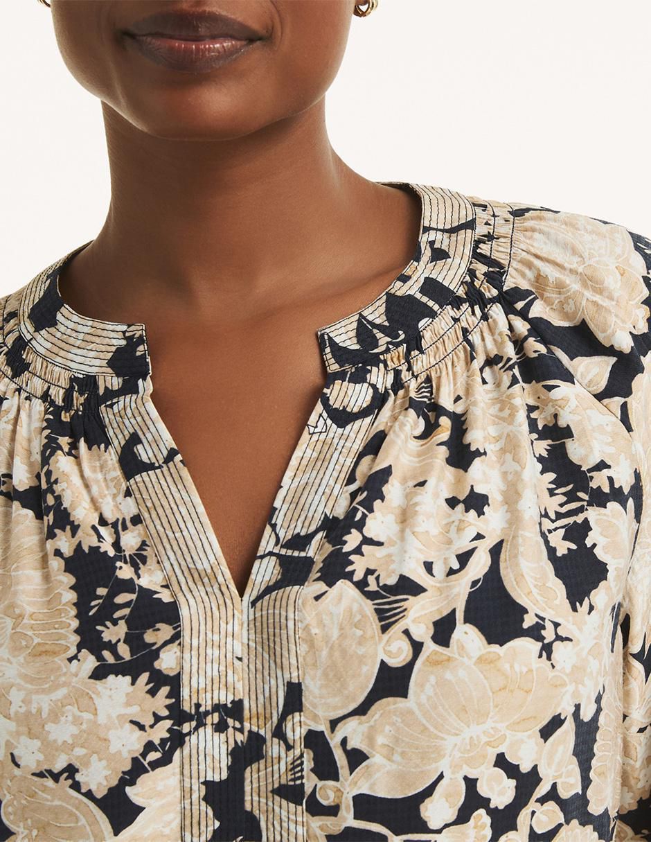 Blusa nautica "manga" 3/4 "para mujer"