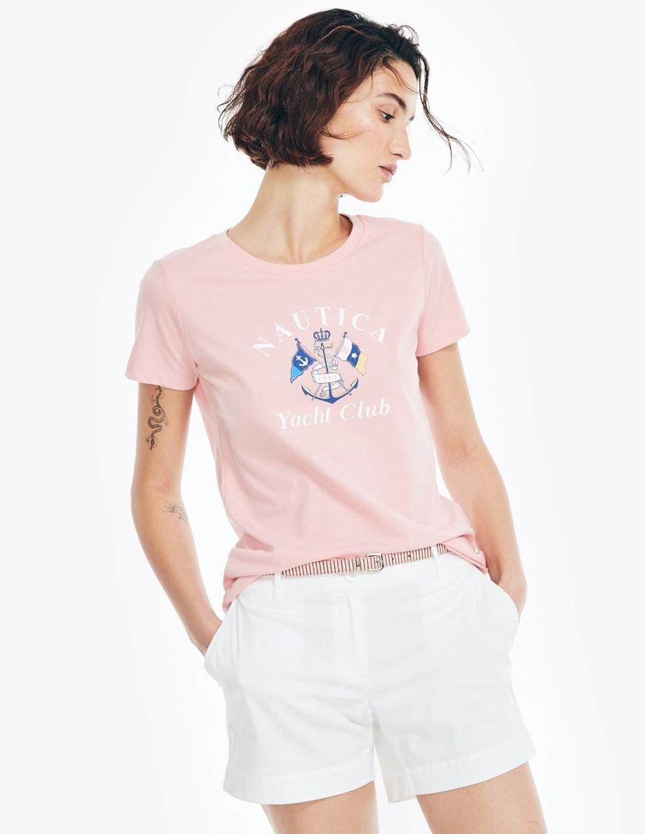 Playera manga corta Kiba cuello redondo para mujer Playera manga corta Kiba cuello redondo para mujer