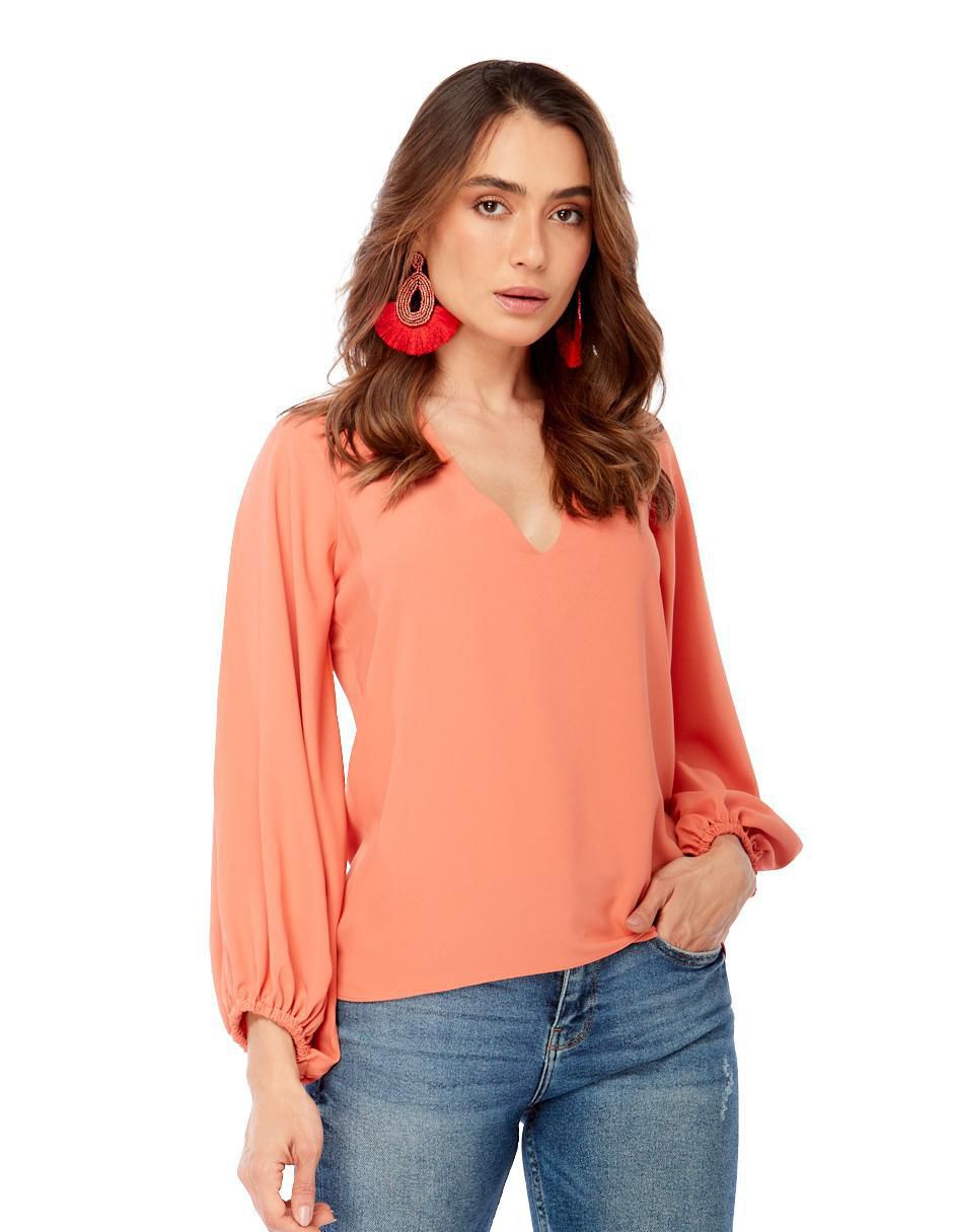 Blusa manga larga para mujer