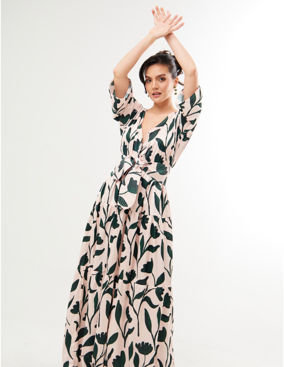 Vestido maxi de fiesta escote V 2
