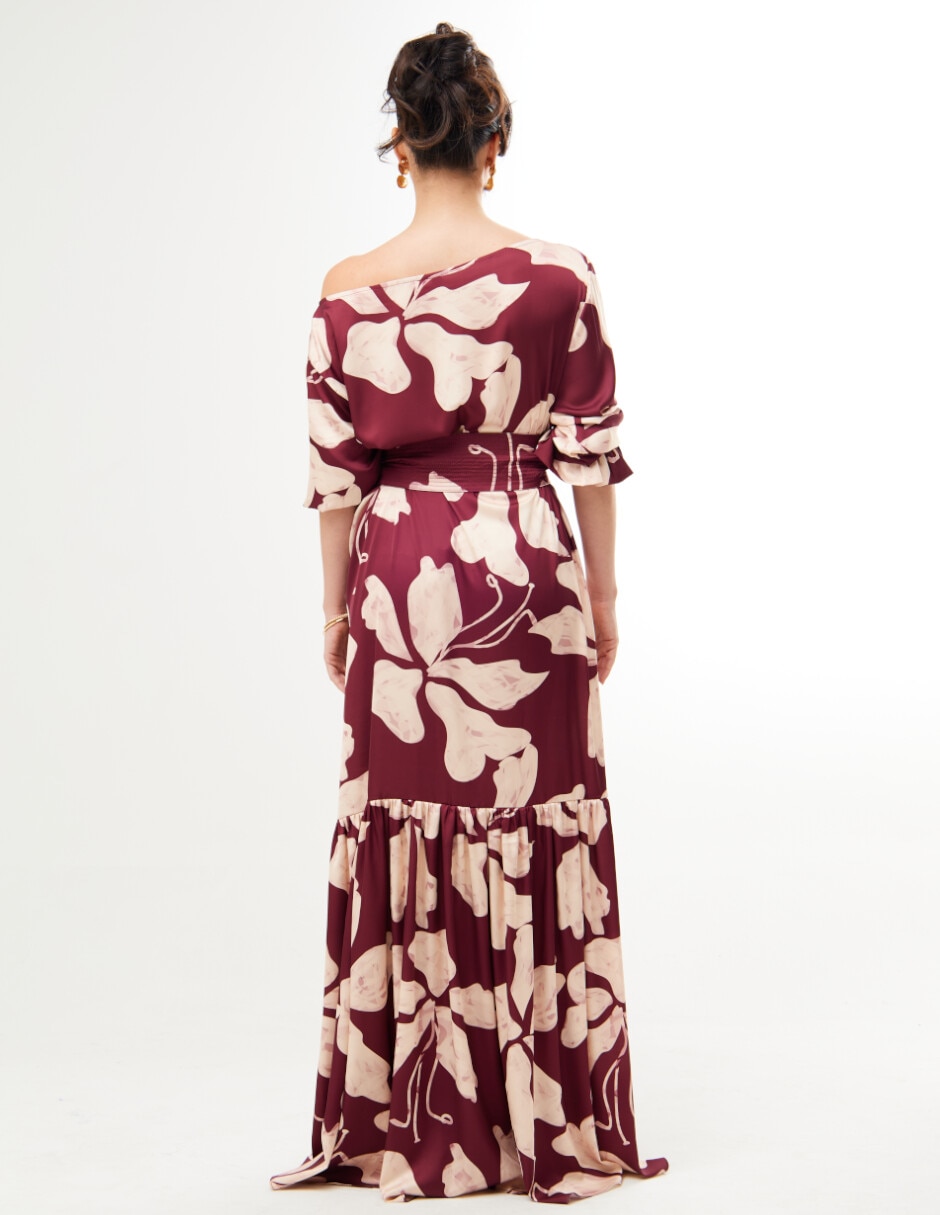 Vestido maxi fiesta escote asimetrico 3