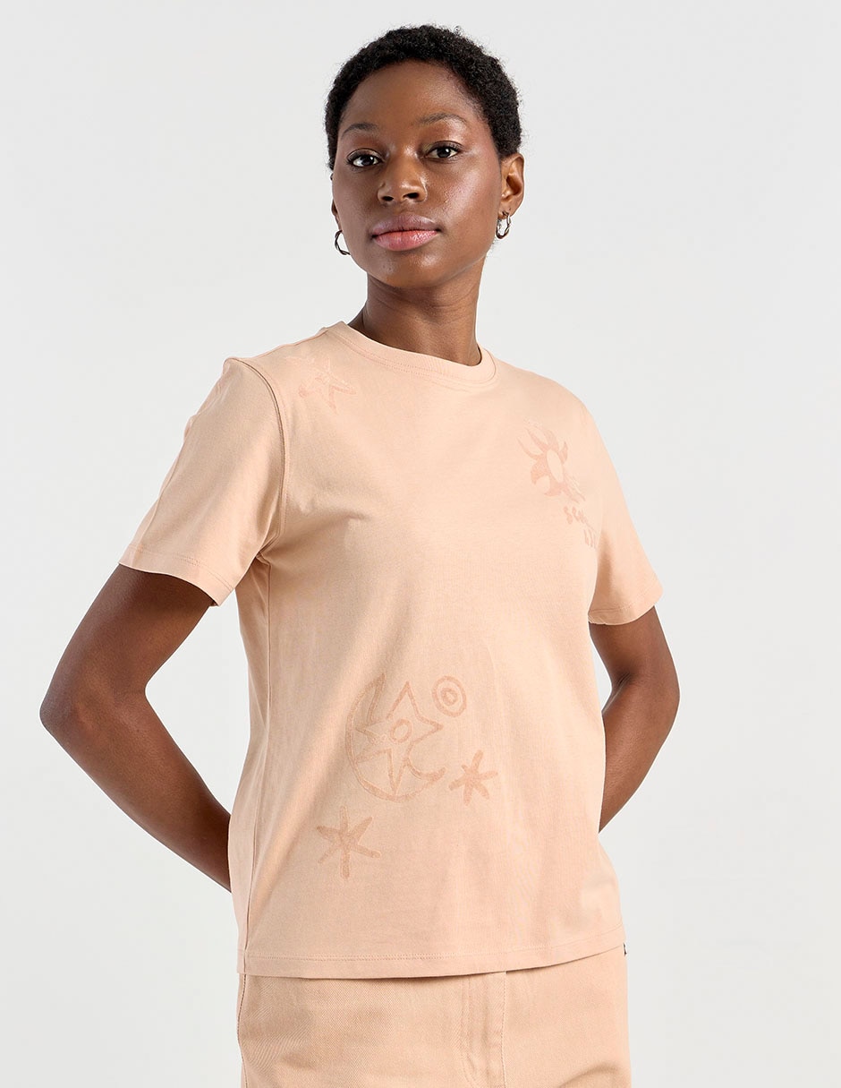 Playera manga corta Scotch & cuello redondo para mujer