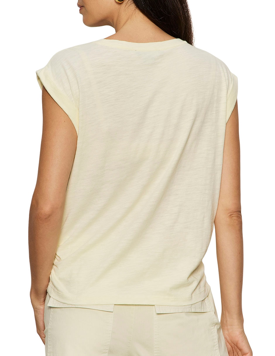 Playera sin manga cuello redondo para mujer 2