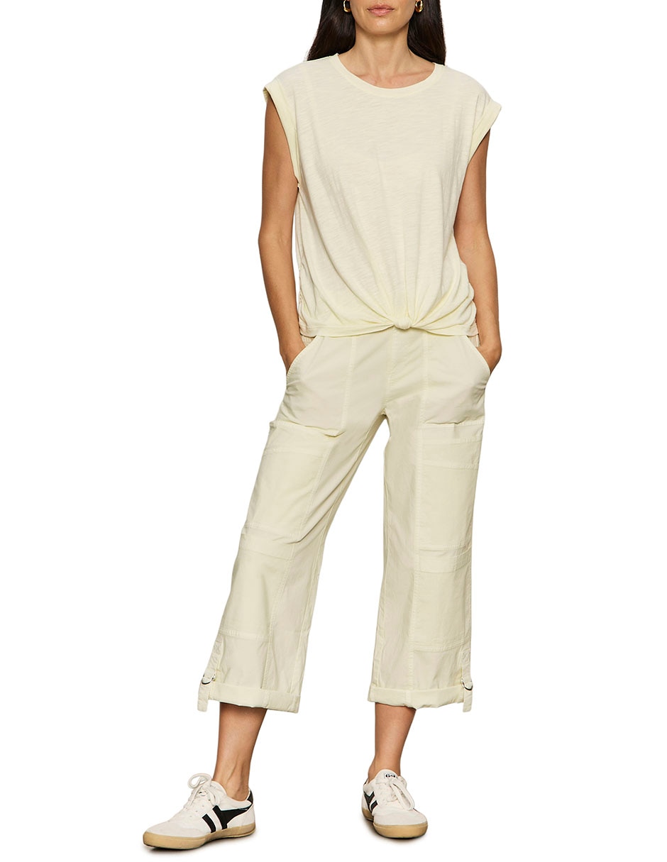 Playera sin manga cuello redondo para mujer 5