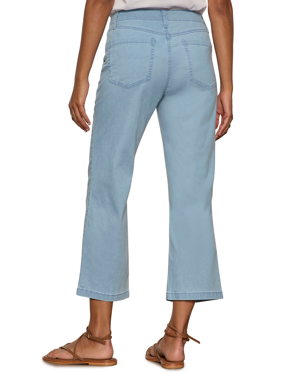 Jeans capri wide leg para mujer 2