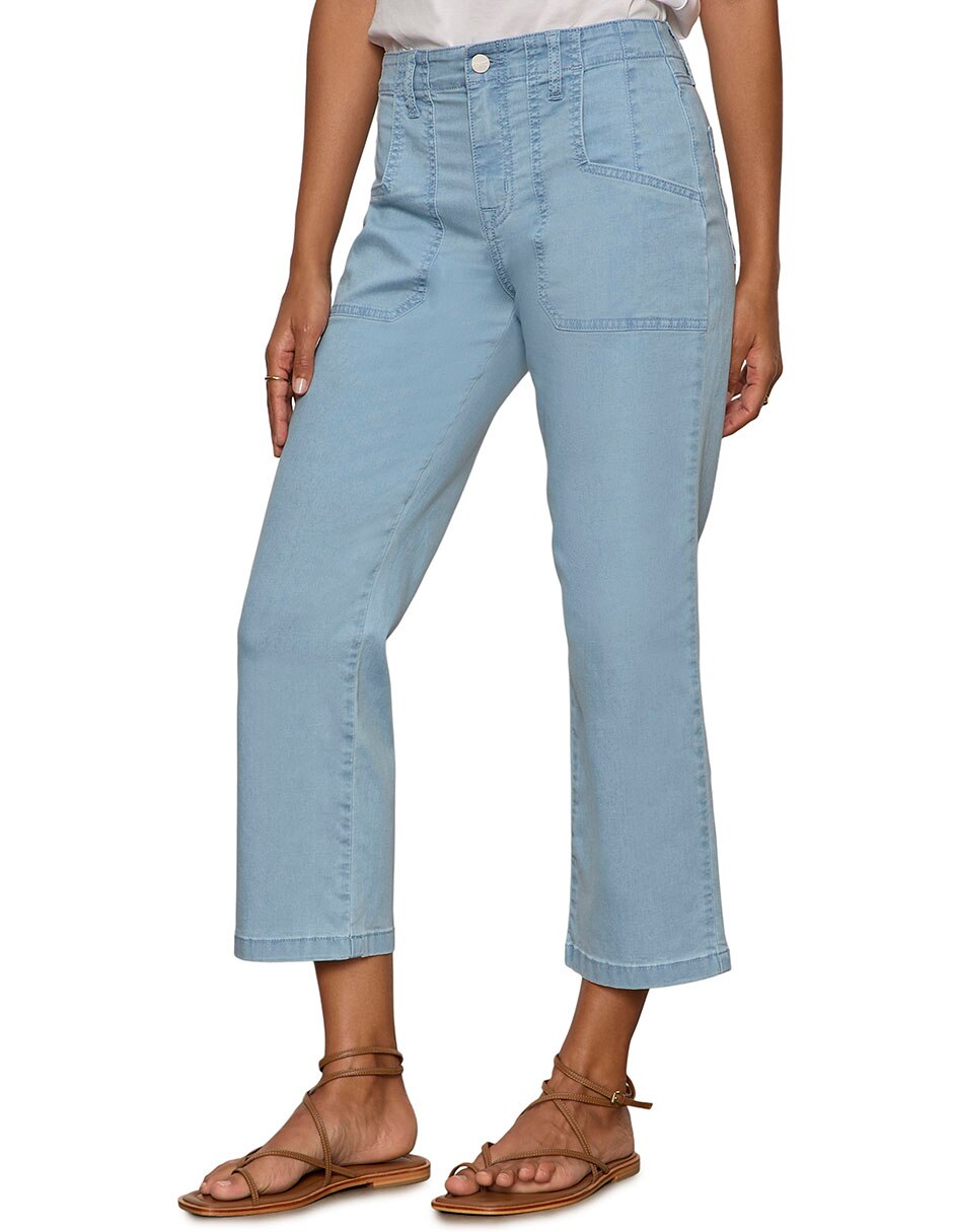 Jeans capri wide leg para mujer 3