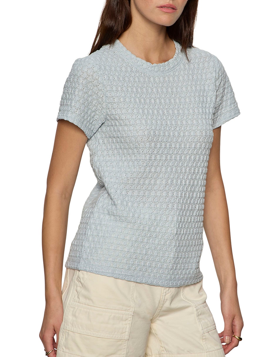 Playera manga corta cuello redondo para mujer
