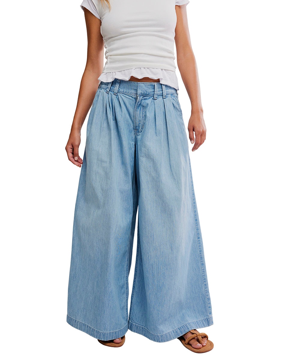 Jeans relaxed wide leg para mujer