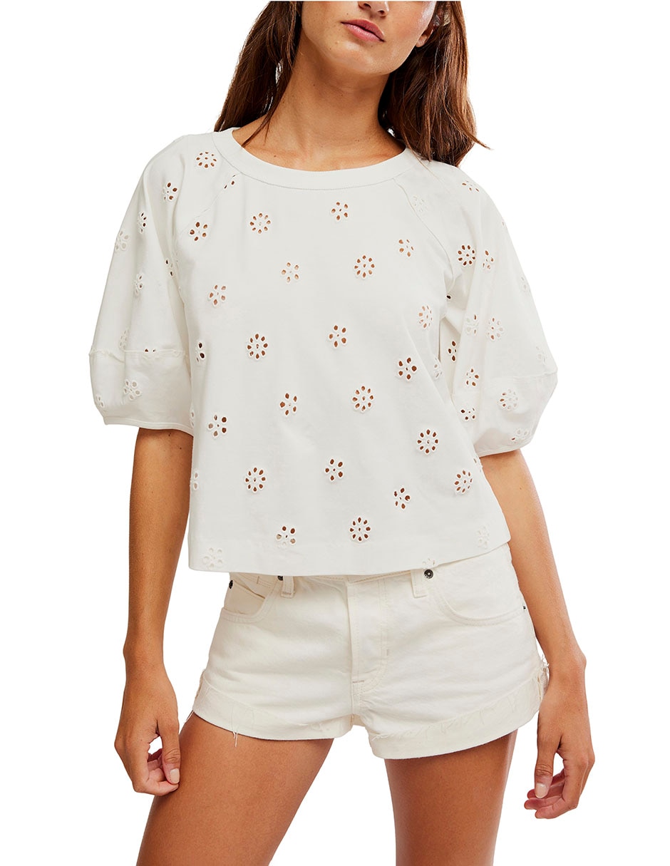 Blusa manga corta para mujer