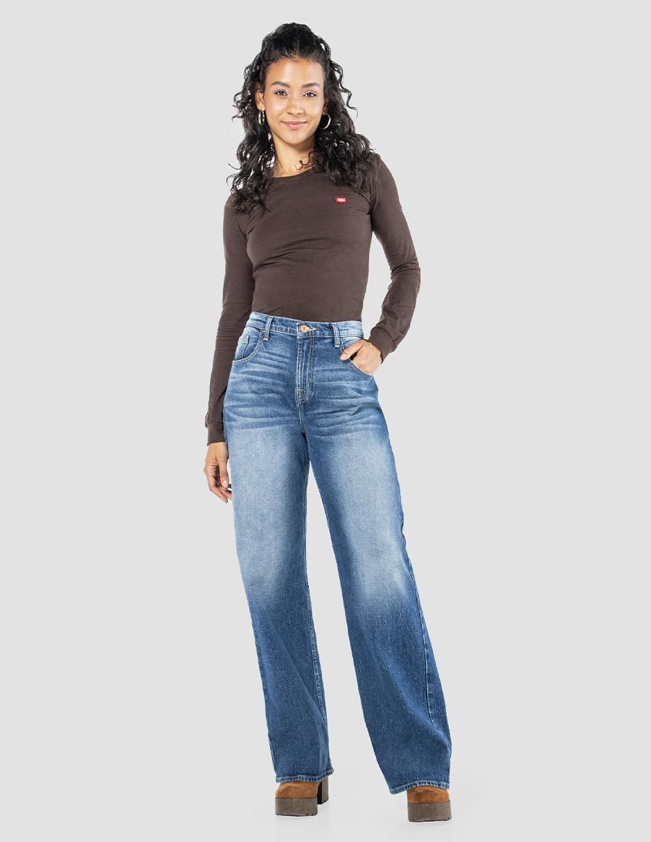 Jeans relaxed wide leg para mujer 6