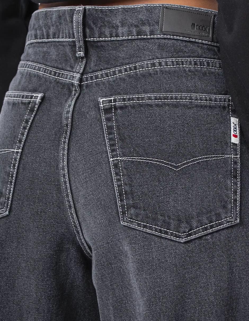 Jeans relaxed wide leg corte media cintura para mujer 5