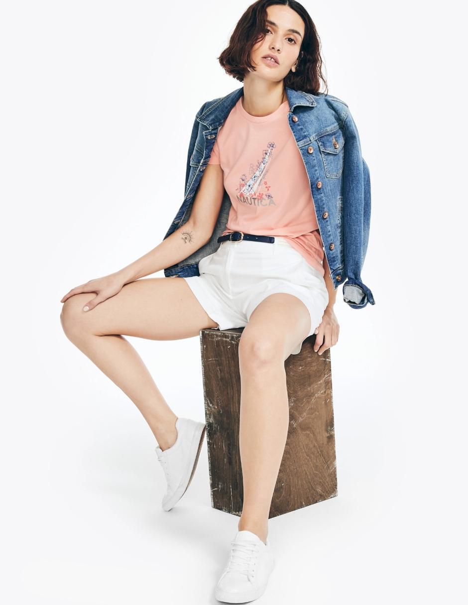 Playera manga corta cuello redondo para mujer 3