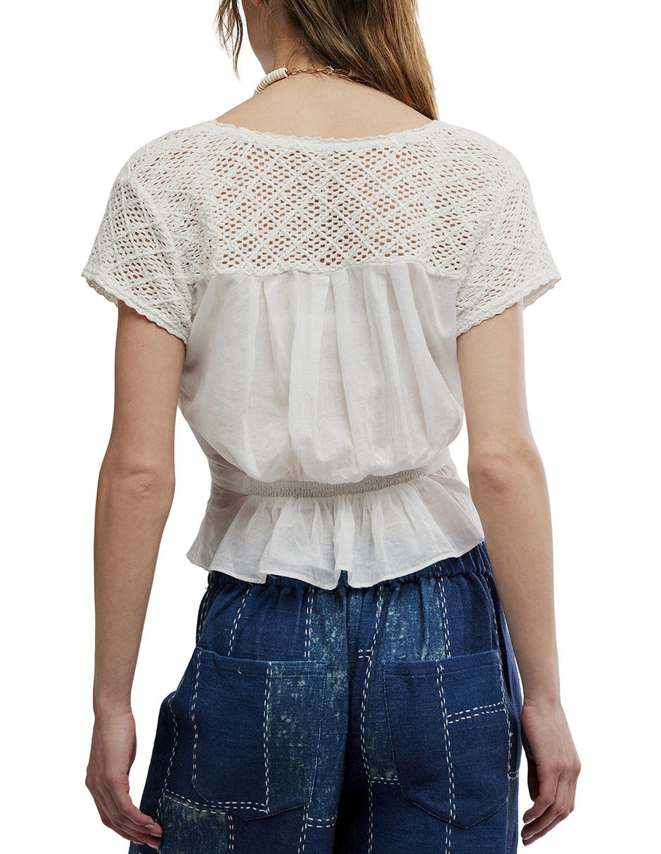 Blusa peplum manga corta para mujer 2