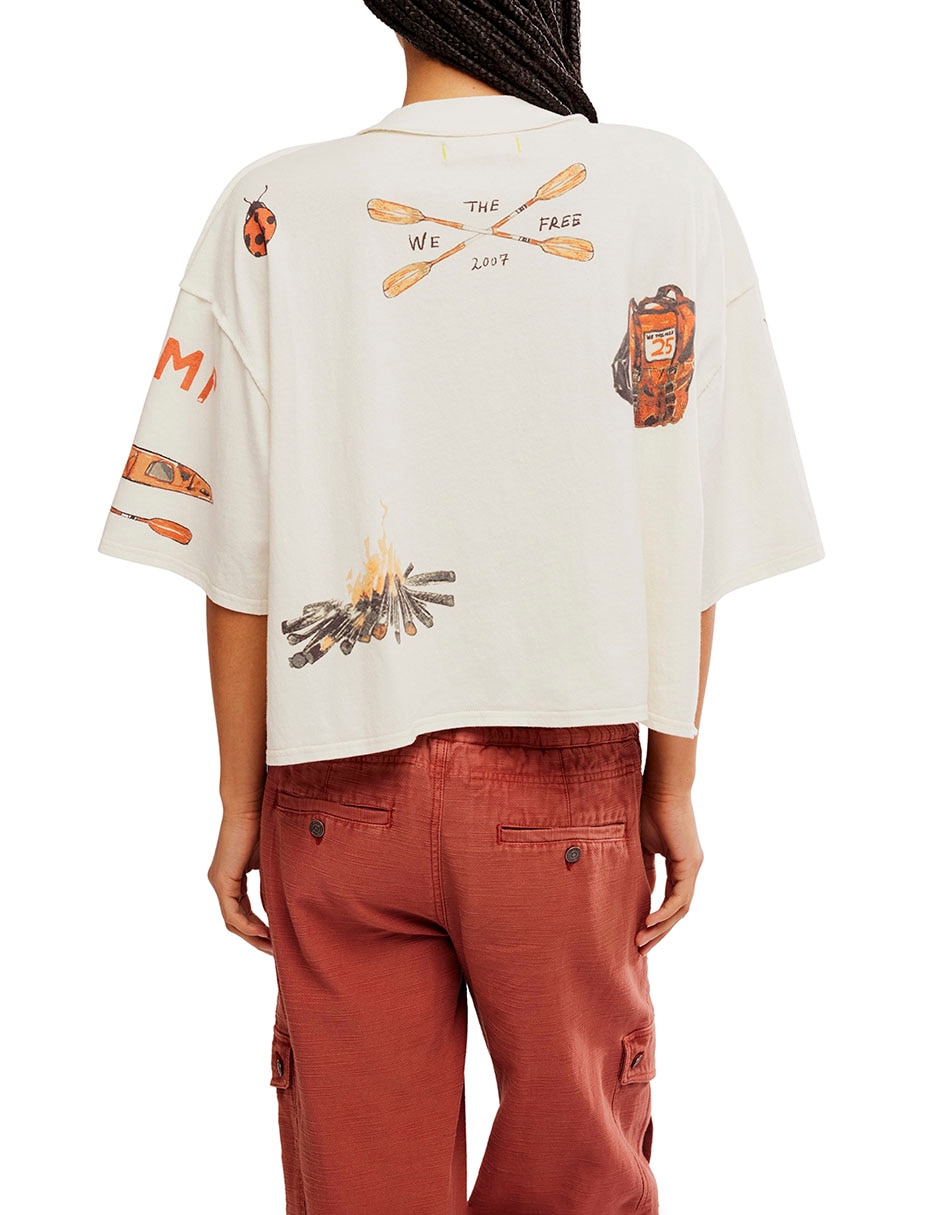Playera manga al codo cuello redondo para mujer 2