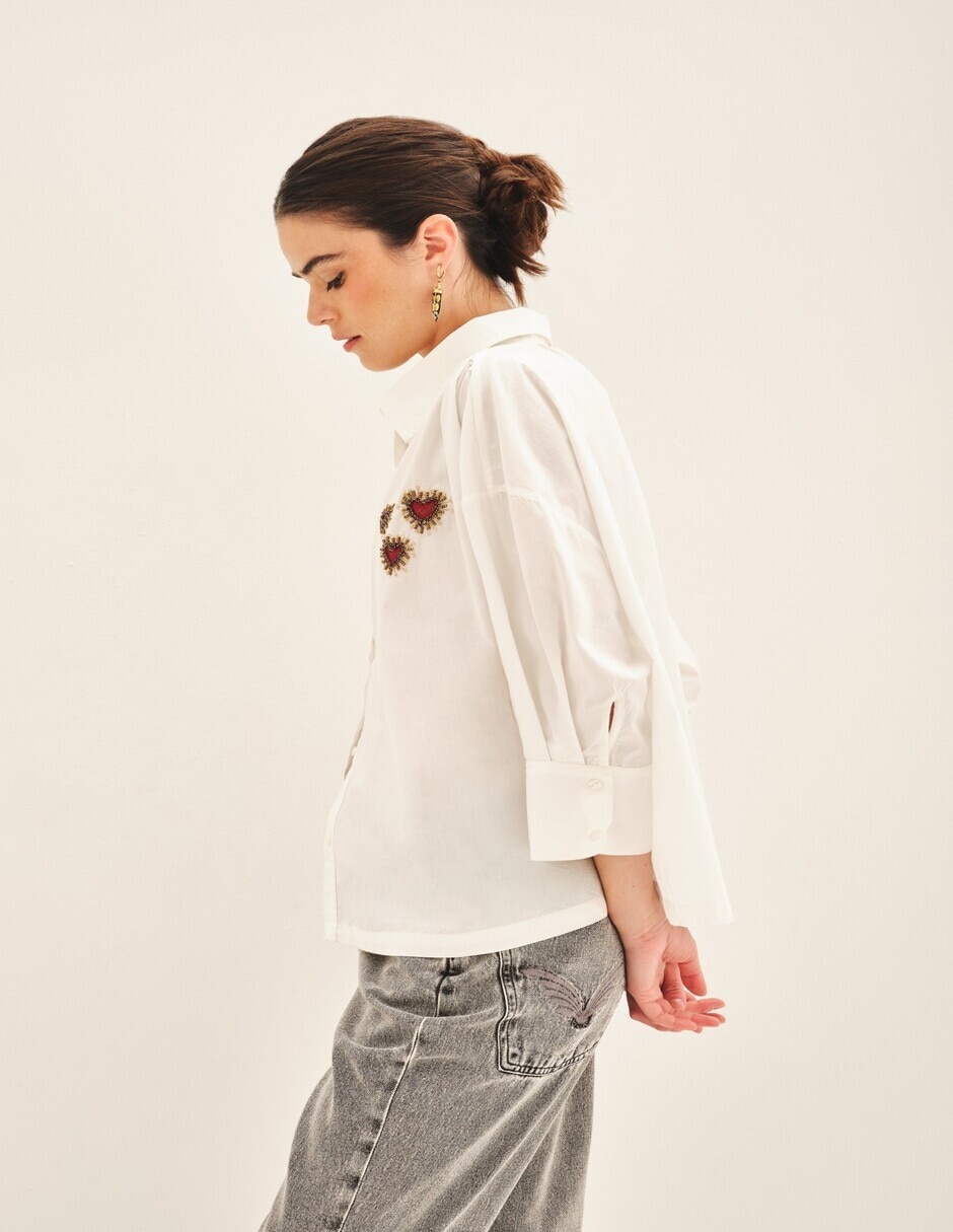 Blusa camisera manga 3/4 para mujer 2