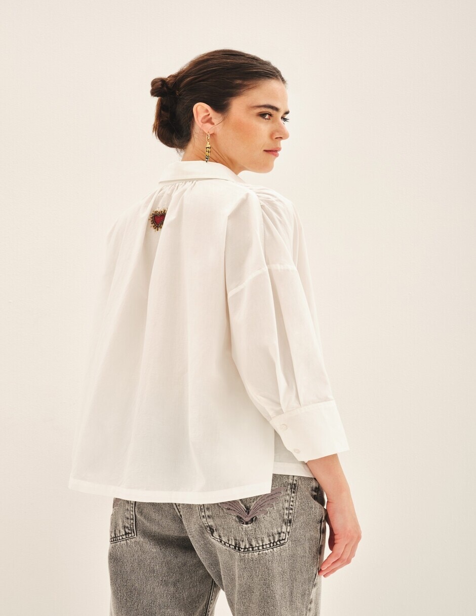 Blusa camisera manga 3/4 para mujer 3