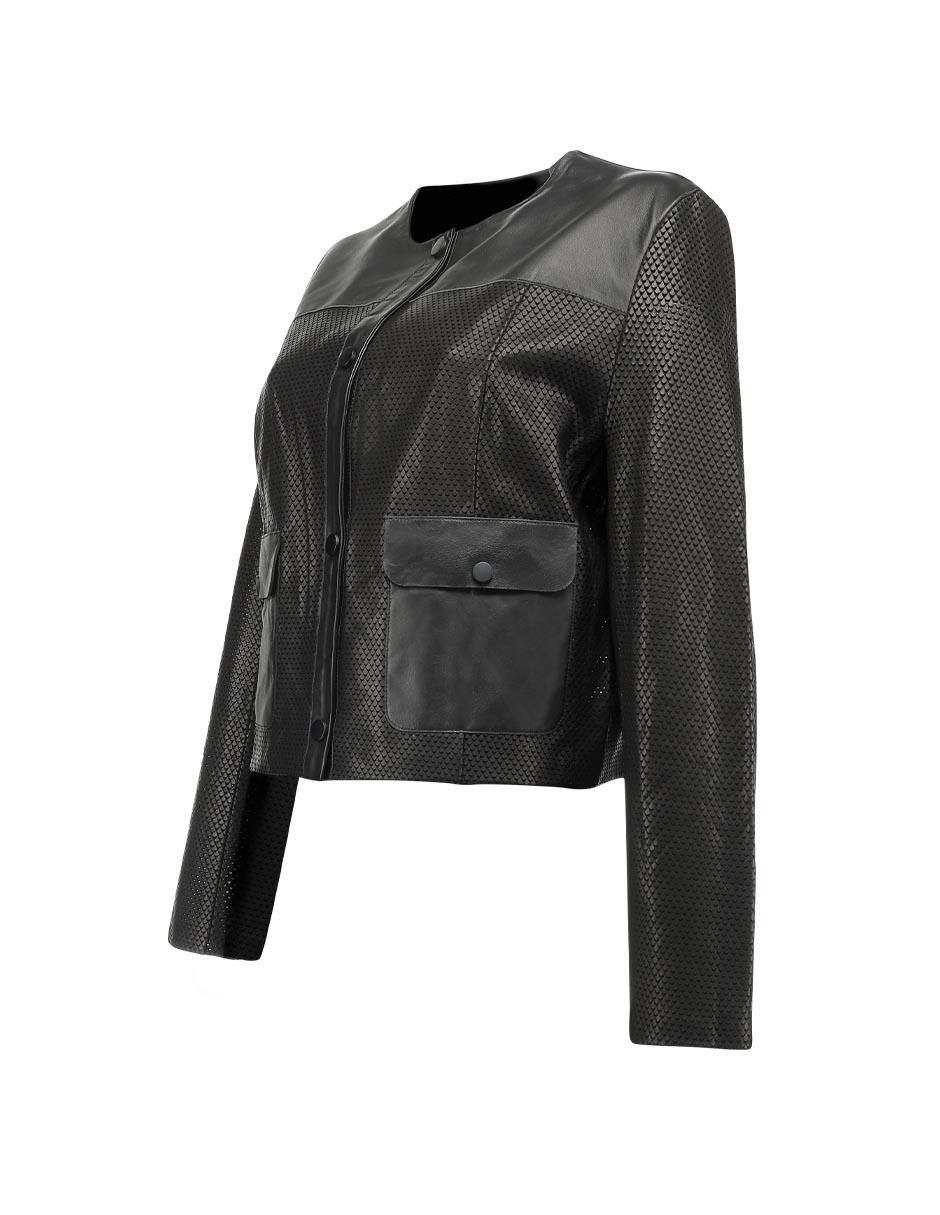 Chamarra casual de piel para mujer 2