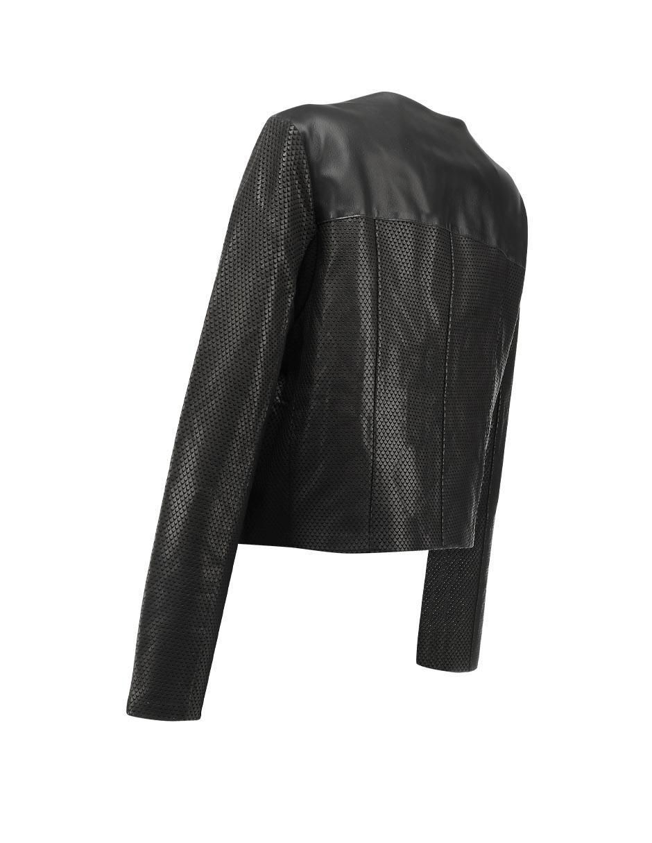 Chamarra casual de piel para mujer 5