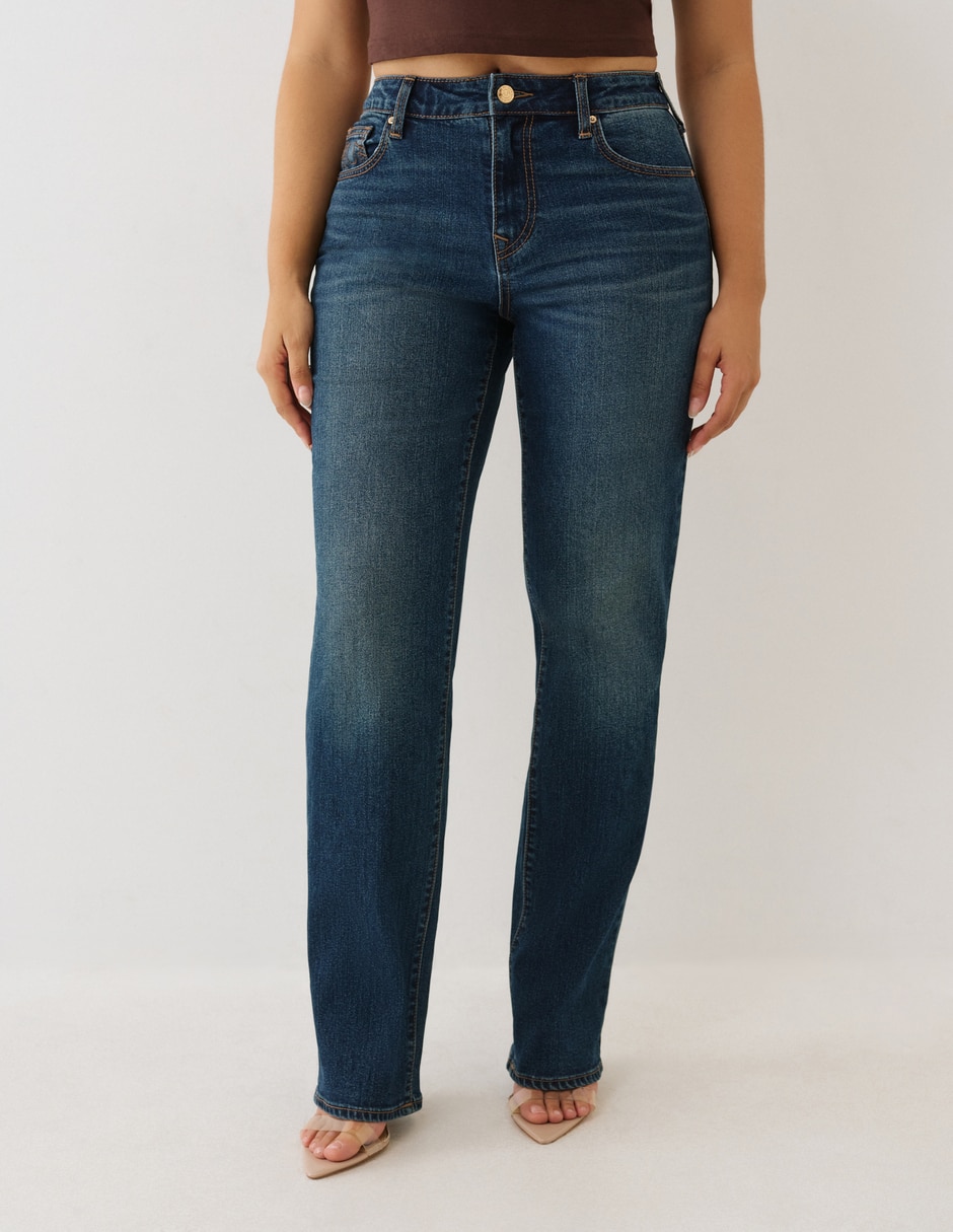 Jeans straight cintura para mujer