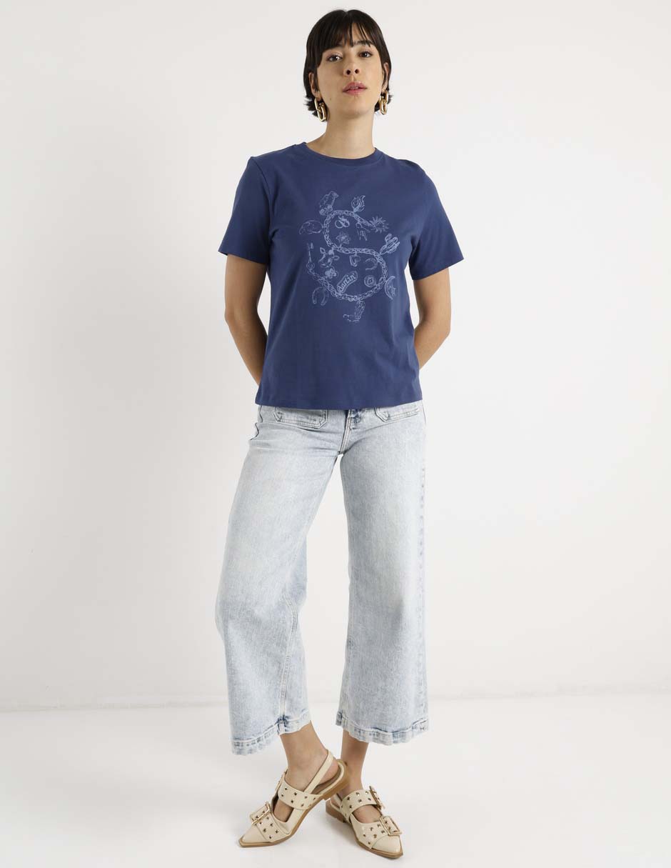 Playera manga corta cuello redondo para mujer 3