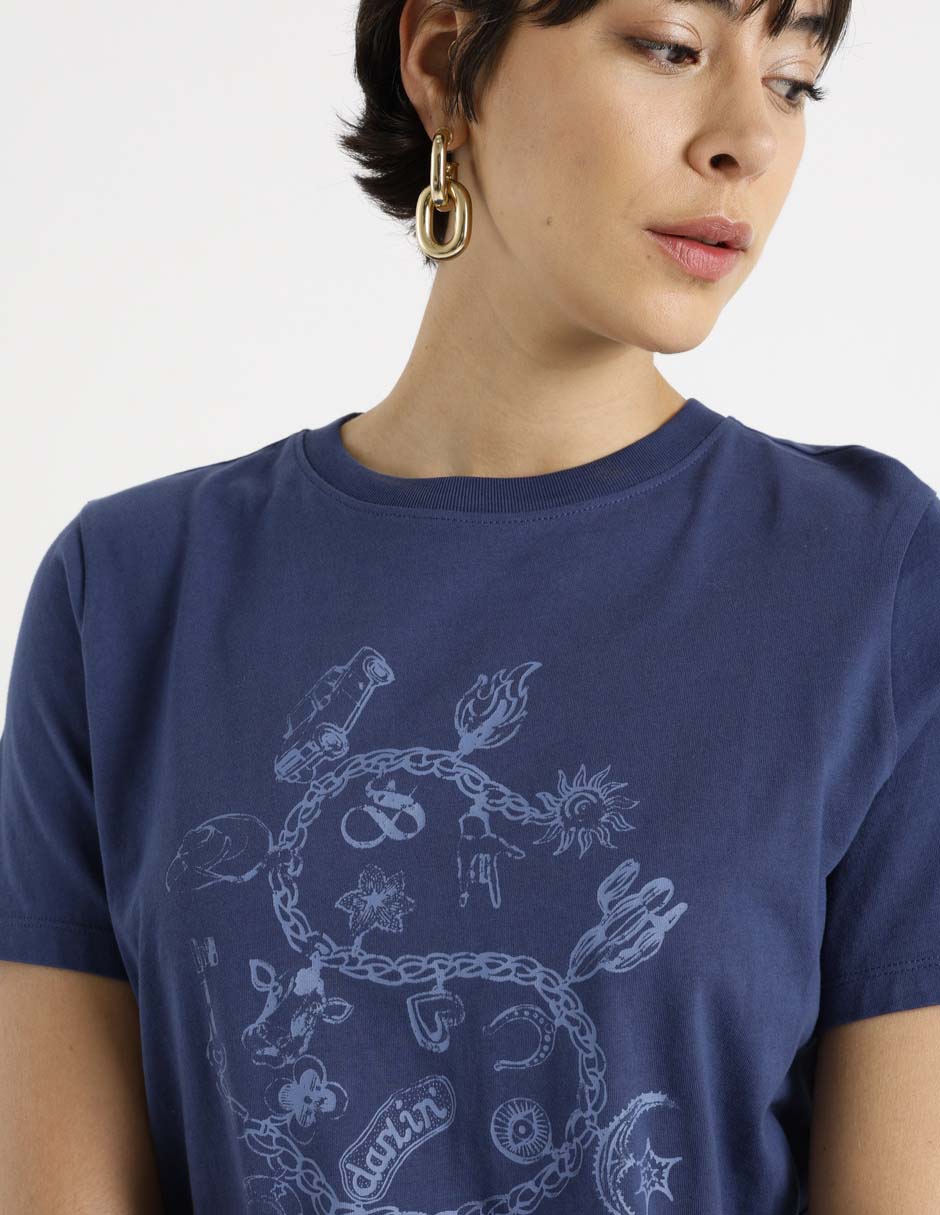 Playera manga corta cuello redondo para mujer 4