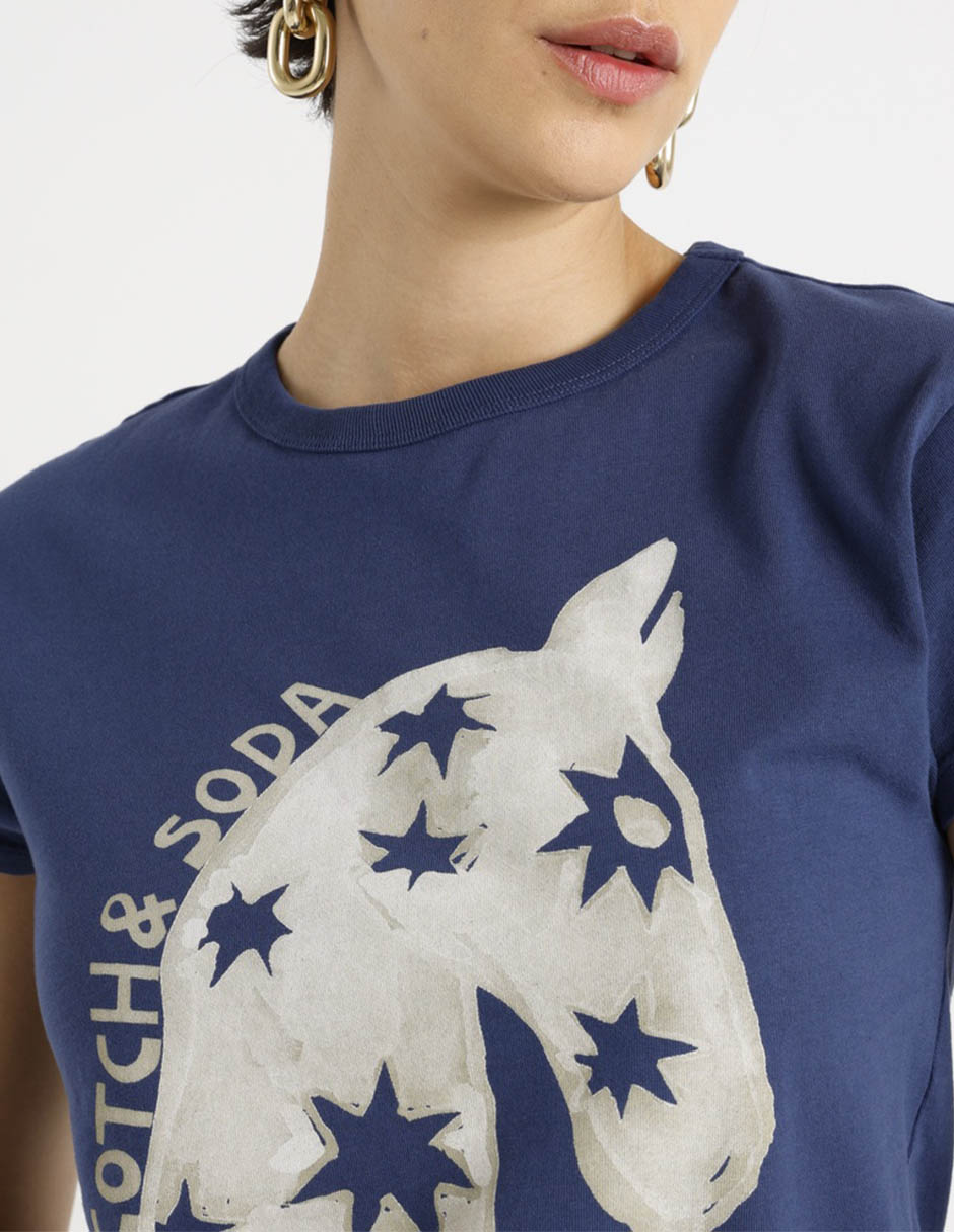 Playera manga corta cuello redondo para mujer 4