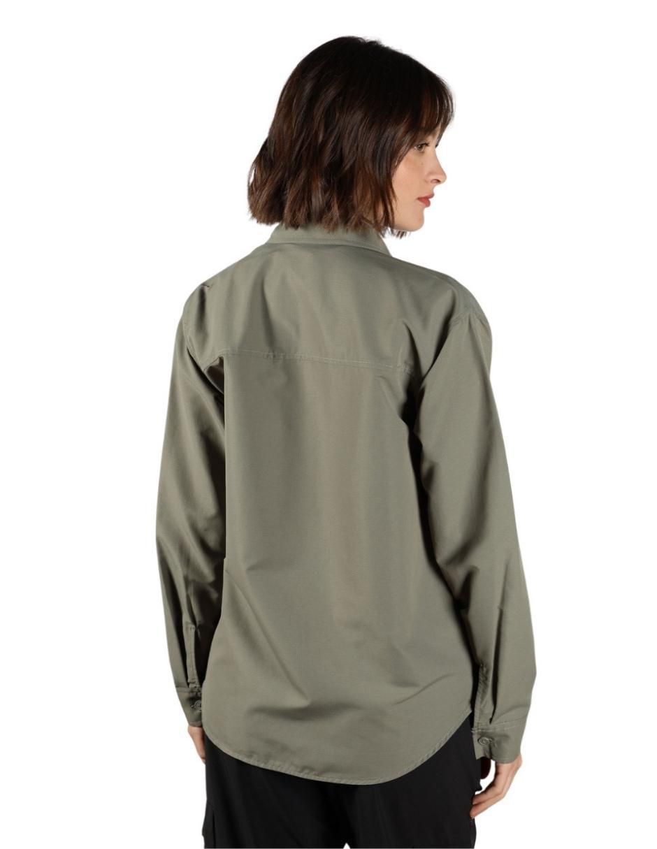 "camisa/sobrecamisa" eddie bauer "de" poliéster "manga" larga "para mujer"