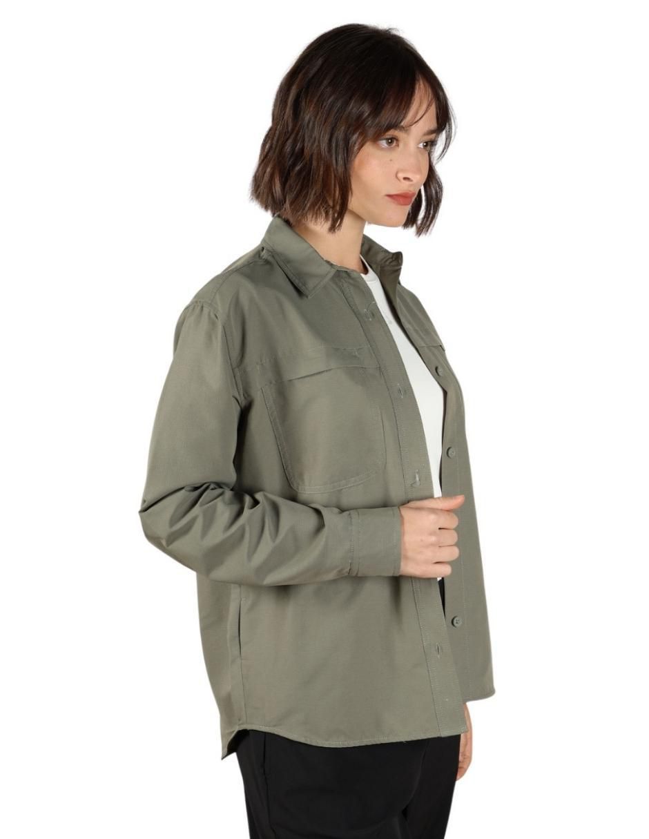 "camisa/sobrecamisa" eddie bauer "de" poliéster "manga" larga "para mujer"