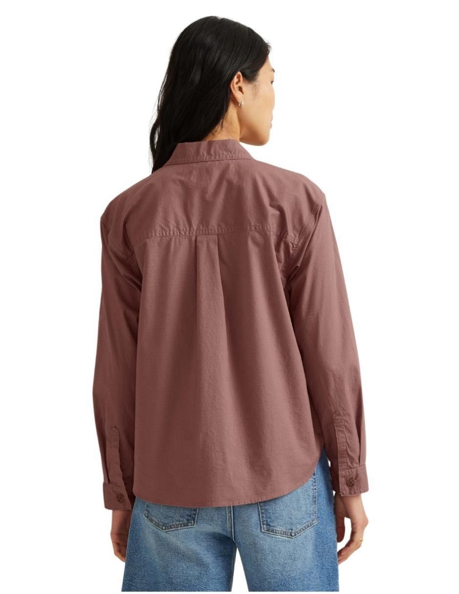 Sobrecamisa de algodón manga larga para mujer 2