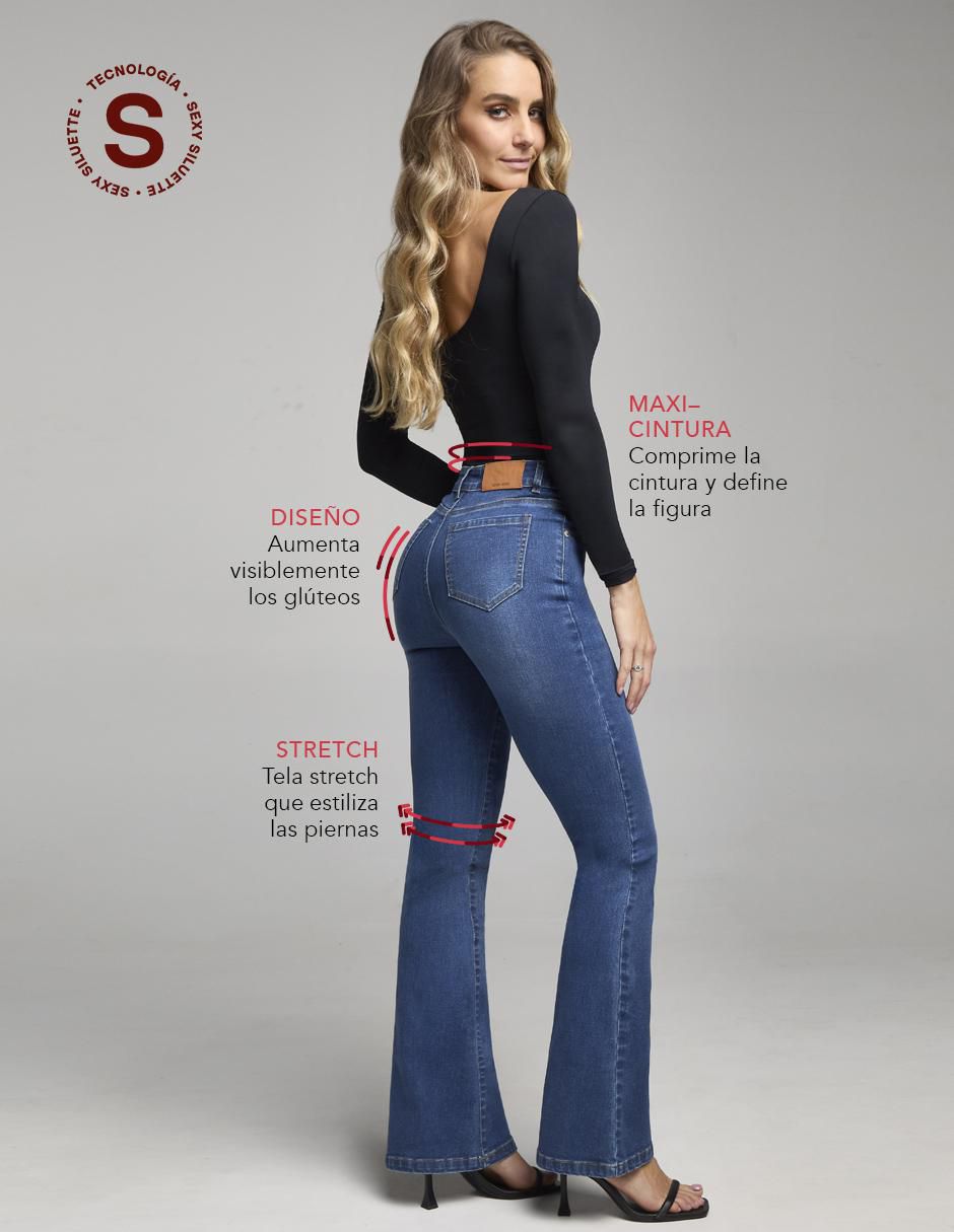 Jeans flare cintura alta para mujer 7