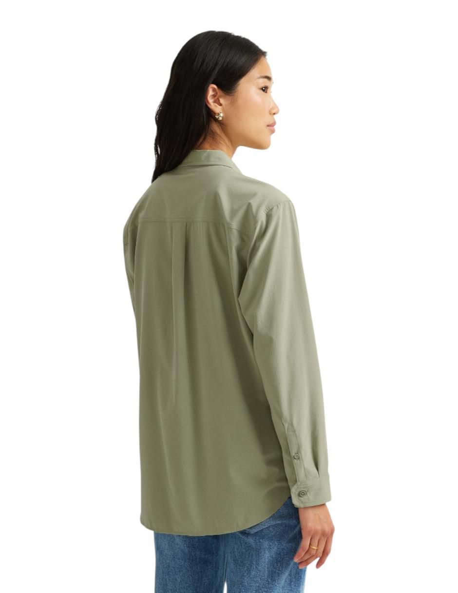 "camisa/sobrecamisa" eddie bauer no aplica "de" poliéster "manga" larga "para mujer"