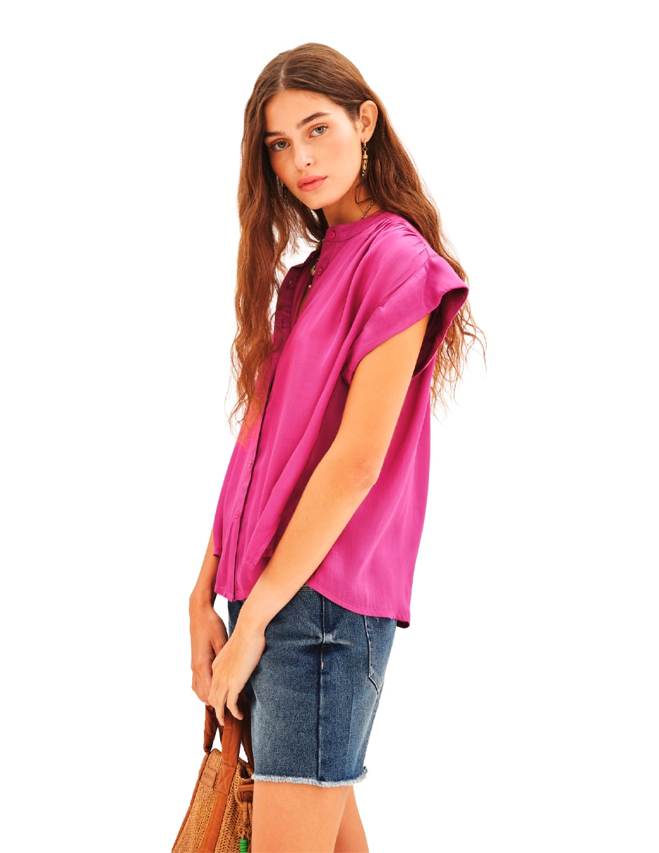 Blusa manga corta para mujer 5