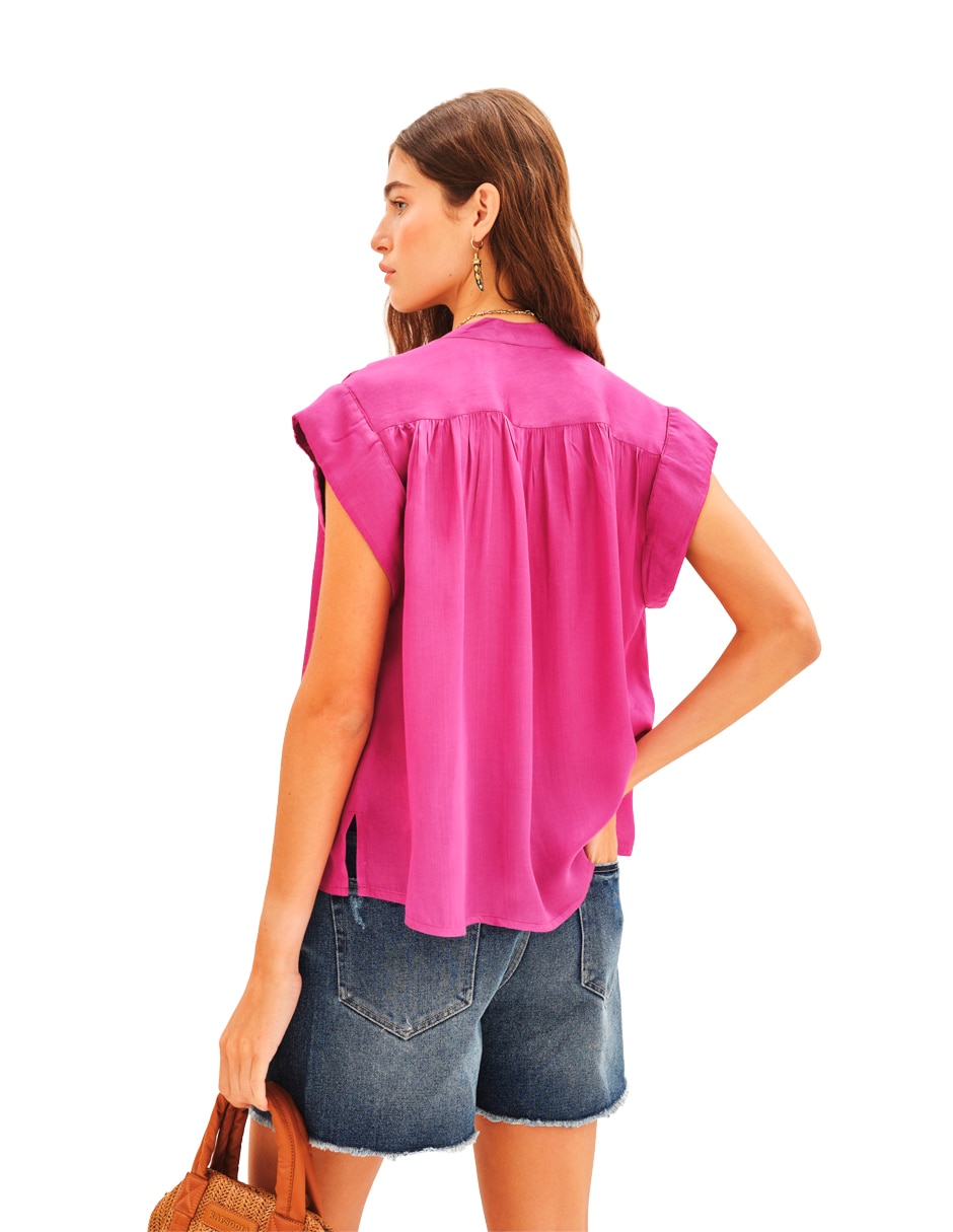 Blusa manga corta para mujer 6
