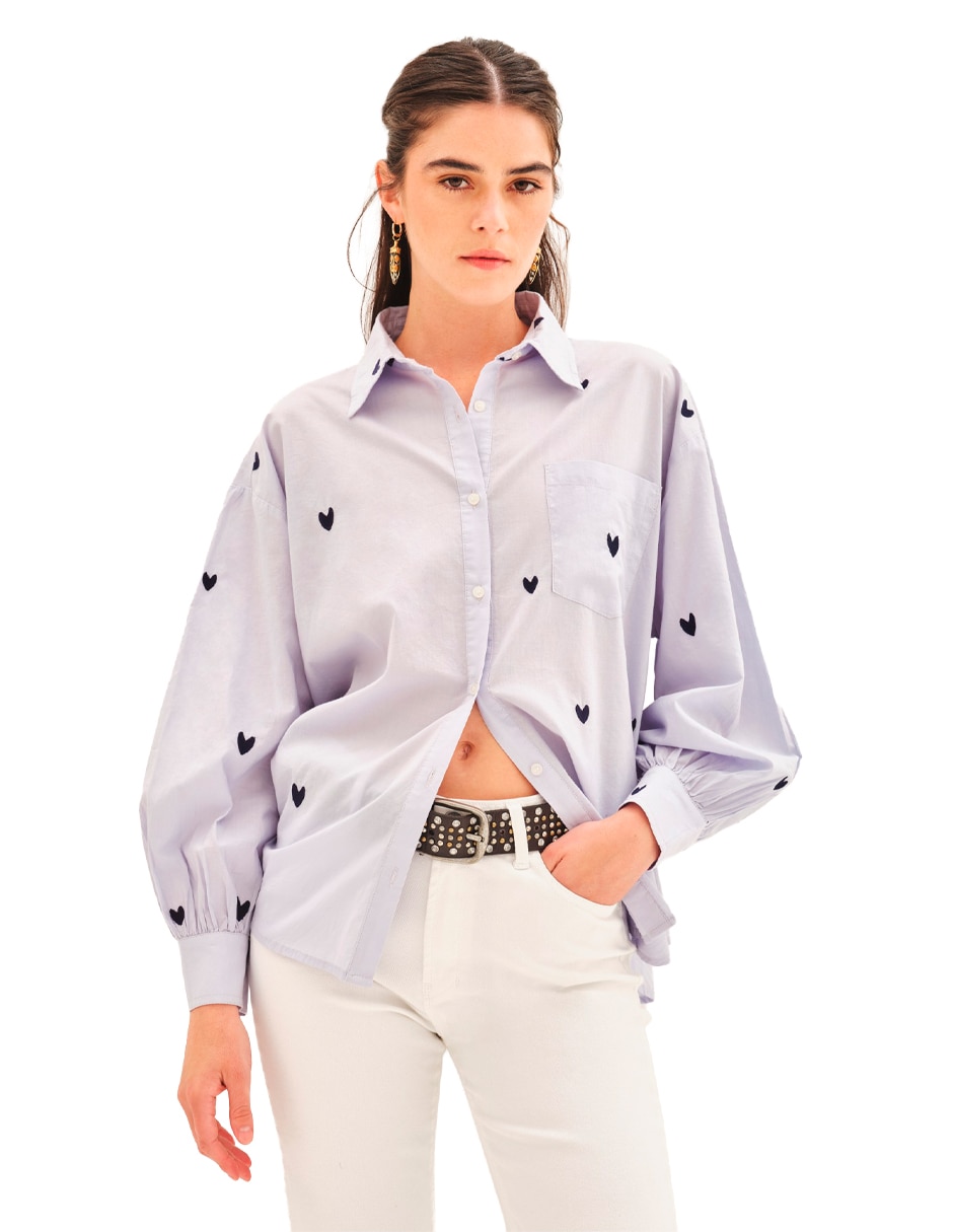 Blusa manga larga para mujer