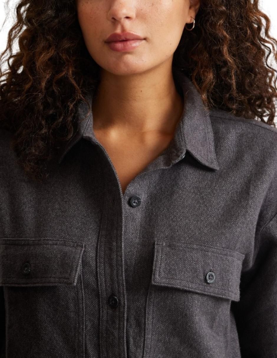 "camisa/sobrecamisa" eddie bauer "de" franela "manga" larga "para mujer"