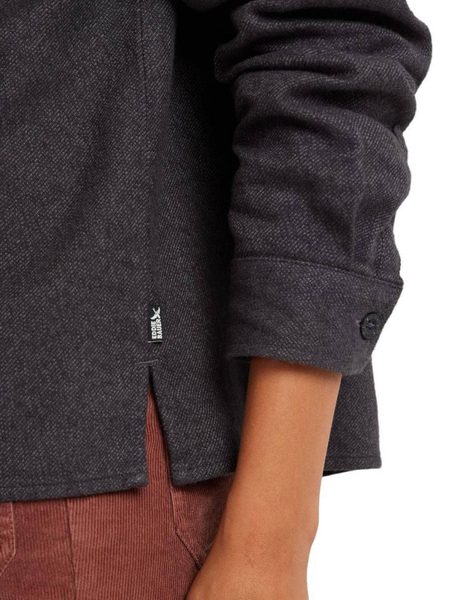 "camisa/sobrecamisa" eddie bauer "de" franela "manga" larga "para mujer"