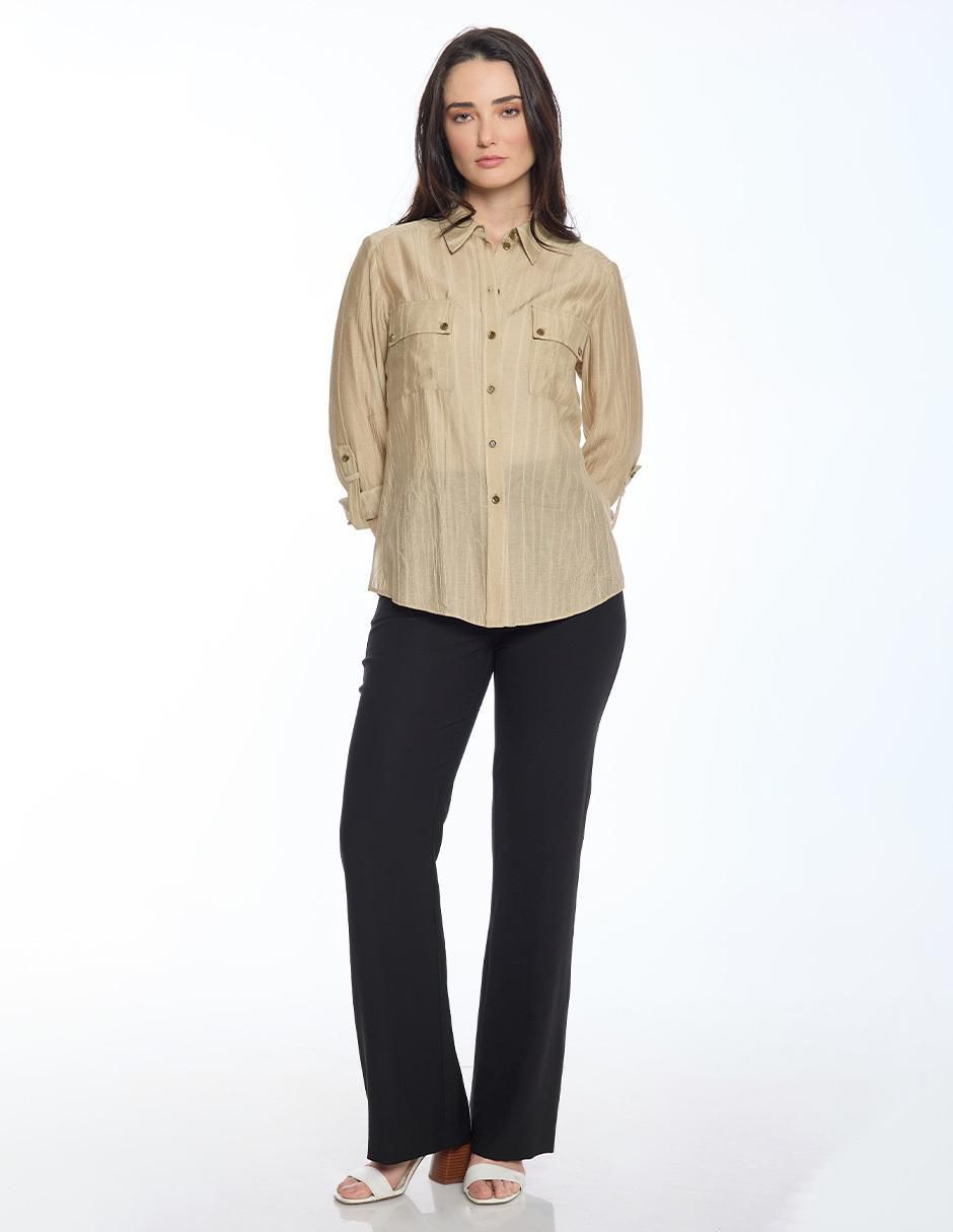 Blusa camisera manga larga para mujer 6