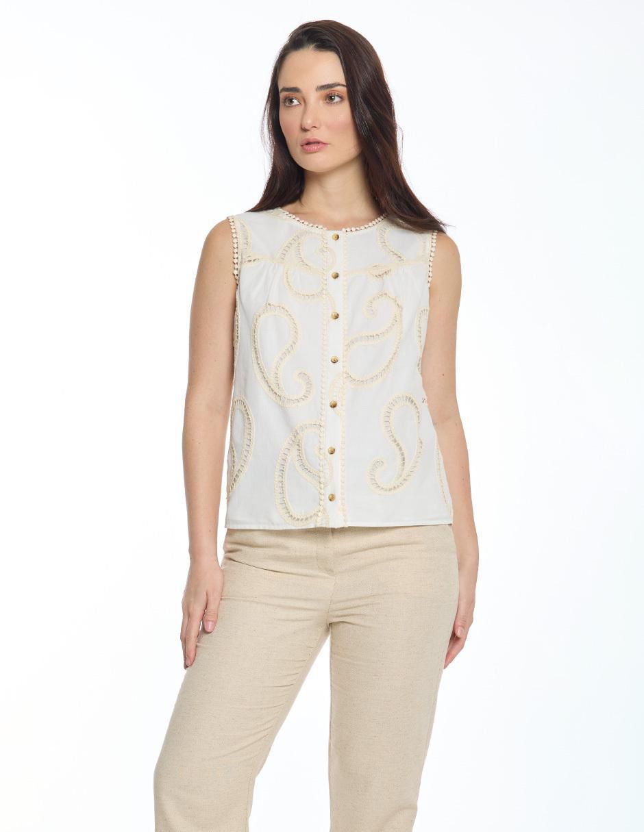 Blusa sin manga para mujer