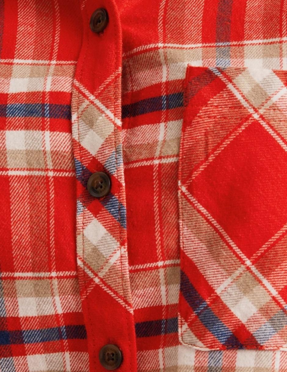 "camisa/sobrecamisa" eddie bauer "de" algodón y spandex "manga" larga "para mujer"