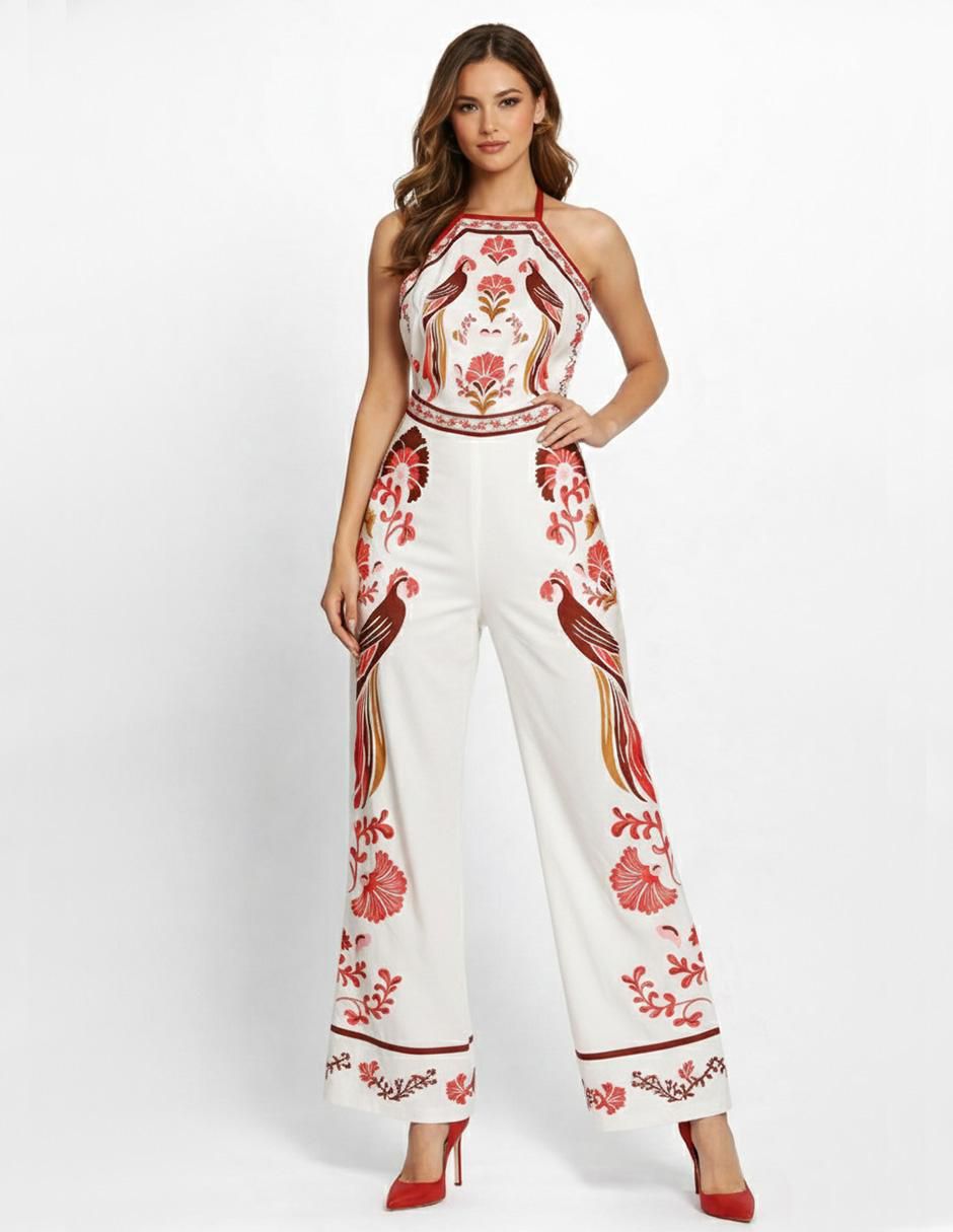 Jumpsuit de algodón estampado floral para mujer 1