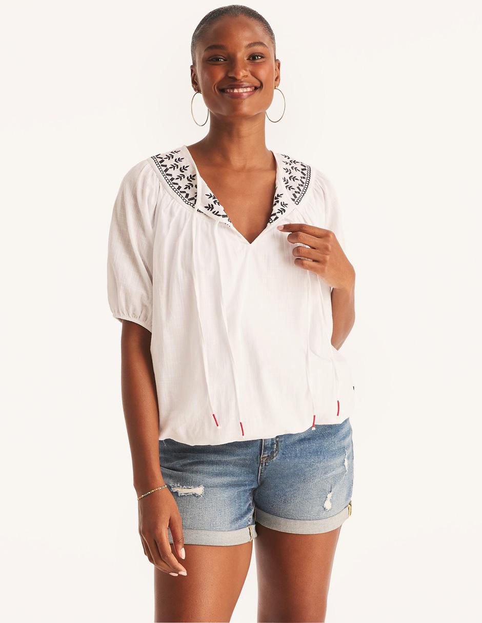 Blusa manga al codo para mujer