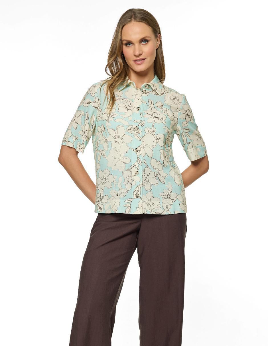 Blusa manga al codo para mujer