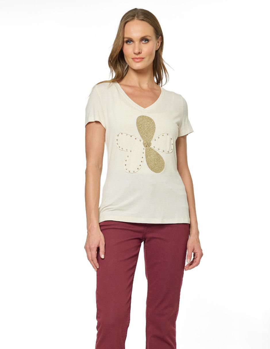 Blusa manga corta para mujer