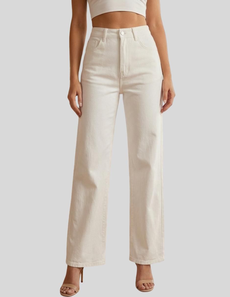 Jeans wide leg cintura alta para mujer
